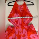 STAUD NWOT  Printed Halter Neck Georgia Rent The Runway Romper Pink Red Size 10 Photo 11
