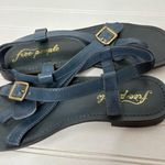 Free People  La Risa Leather Sandals Gold Buckles Photo 2