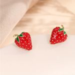 Strawberry Earrings Red Photo 1