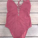 Hollister  Clay Rose Colored Boho Crochet One Piece Swimsuit Photo 0