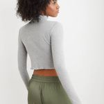 American Eagle  Outfitters Heather Gray mock neck long sleeve shirt Photo 5