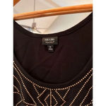 Nicole by‎ Nicole Miller Beaded Top Size XL Black/Gold Black Photo 3
