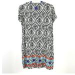 THML Damask Print Multicolor Embroidered Casual Tunic Dress Size Small FLAW Photo 6