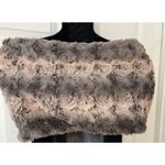 Peace & Pearls Faux Fur Wrap Shawl Infinity Scarf Cowl Rosette Plush One Size Photo 2