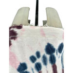 Chaser Linen French Terry Raglan Half Zip Hoodie In Tie Dye Pink Size Large Photo 3