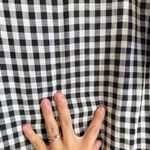 Black White Gingham Plaid Check Midi Button Down Tiered Dress XL Photo 2