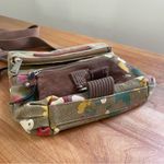 Fossil Vintage 1954 Purse Suede Canvas Leather Key Per Floral Foldover Crossbody Photo 5