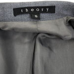 Theory  Wool Three Button Blazer Gray Lined Sealed Pockets Size S Photo 5