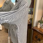 Mod Ref  Striped Button Down Shirt in Black and White Photo 4