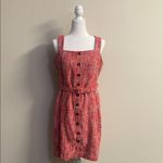 Ann Taylor  Coral Tweed Button-Front Dress with Belt | Size 6 Photo 3