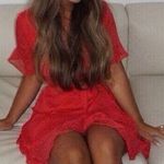 Red Belted Dress Size M Photo 3