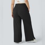 Halara  Crossover Pocket Split Hem Plus Size Wide Leg Yoga Pants-Smile Photo 1