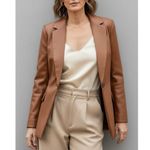 J.Crew Willa Faux Leather Blazer, Rich Coffee, 4 (US) Photo 1
