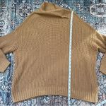 American Eagle Outfitters Camel Tan Mock Neck Slouchy Knit Oversized Sweater XS Photo 7