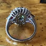 Watermelon Quartz Sterling Silver Cocktail Ring Size 6 Pink Photo 3