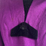 Storybook Knits New Treasures Purple Beaded Velvet Cardigan 3X Bow Buttons Glam Photo 3