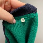 Vintage Preppy Green & Navy Plaid Knit Cardigan Photo 6