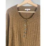Madewell  Bowden Henley Sweater Coziest Yarn Womens L Brown Wide-Ribbed Wool Cozy Photo 4