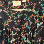 Anthropologie Black and Green Relaxed Bib Collar Blouse Photo 4