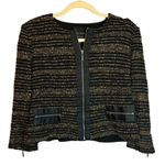Ming Wang  Jacket Women's Size Petite Large Gold Black Sparkles‎ Photo 0