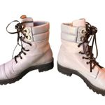 Stuart Weitzman  Light Blue Combat LaceUp Boots Size 8 Leather Sole Made in Spain Photo 6