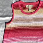 Norton Mcnaughton Vintage Pink Gradient Striped Knit Sleeveless Top Photo 3