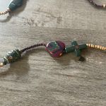 Bohemian Style Beaded Statement Necklace with Multicolor Accents, No Clasp Gold Photo 4