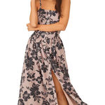 Free People nwt intimately the 'perfect sundress' midi dress sand combo medium Photo 0