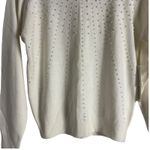 Dress Barn Ivory Faux Peal Embellished Mock Neck Long Sleeve Pullover Sweater PS Photo 4