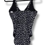 Leilani womens sz 8 black one piece white spots adjustable straps removable pads Photo 3