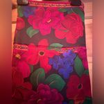 Liz Claiborne Vintage  100% Silk Neck Scarf Floral Flowers  Hand Rolled 10” x 52” Photo 2