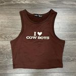 SheIn Brown I Love Cowboys Tank Size XS Photo 1