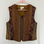 Talbots  Tapestry Button Vest Abstract Size 12 Brown Photo 0