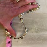 Metallic Sea Life and Pearlized Rock Beads Ocean Beach Theme Wrap Bracelet Silver Photo 2