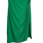 Ralph Lauren Lauren  Green Cap Sleeve Ruched V Neck Dress Size 10 Photo 5