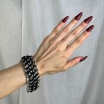 Source Unknown Silver Tone Chain Link Bracelet Black Braided Faux Leather Toggle Clasp NWOT Photo 1