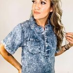 Medium Blue Denim Shirt Dress Size XL Photo 1