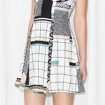 & Other Stories & Other Stories Dress Size 4 Mini Retro Print Graphic Grid Skater Balconette Photo 0