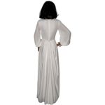 1970s Vintage Wedding Gown w/ Bustled Train & Veil ILGWU Union small White Photo 9