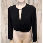 H&M Divided Black Long Sleeve Crop Top Keyhole Twist Front Size 8 Photo 5