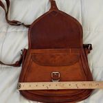 Komal's Passion Leather Brown Leather Buckle Front Crossbody Bag Photo 11