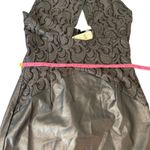 Eva Franco Anthropologie NWT Size 6 Navy Faux Leather Twofer Halter Mini Dress Blue Photo 5