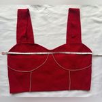 On 12th Red Rhinestone Corset Detail Crop Top Medium Photo 7