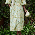 Tuckernuck ‎ Marlena Midi Dress aqua watercolor size medium nwt easter garden NEW Photo 0