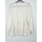 LOGO By Lori Goldstein LOGO Lavish Lori Goldstein Womens 1X Button Front Ivory Top Eyelet Lace Trim Photo 3