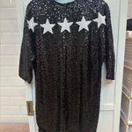 Aidan Mattox  Star Sequin Cocktail Shift Dress Black & White mini dress Photo 2