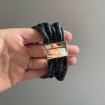 Chic Leopard Print Leather Cuff Bracelet with Gold Tone Metal Detail Boho Chic Black Photo 1