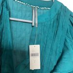Anthropologie By Pintuck Blouse Long Sleeve Blouse Shirt Dark Turquoise Size S Photo 11
