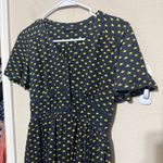 Eshakti  Fit n Flare Black Dress Size 0 XS yellow crown print high waist office Photo 1