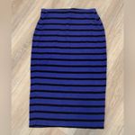 Old Navy Blue & black striped pencil skirt Elastic Waist Midi Photo 0